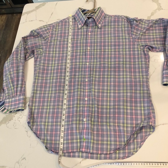 Tailorbyrd Men’s Pastel Plaid Multicolor Cotton Button Down Shirt Large - Picture 9 of 10